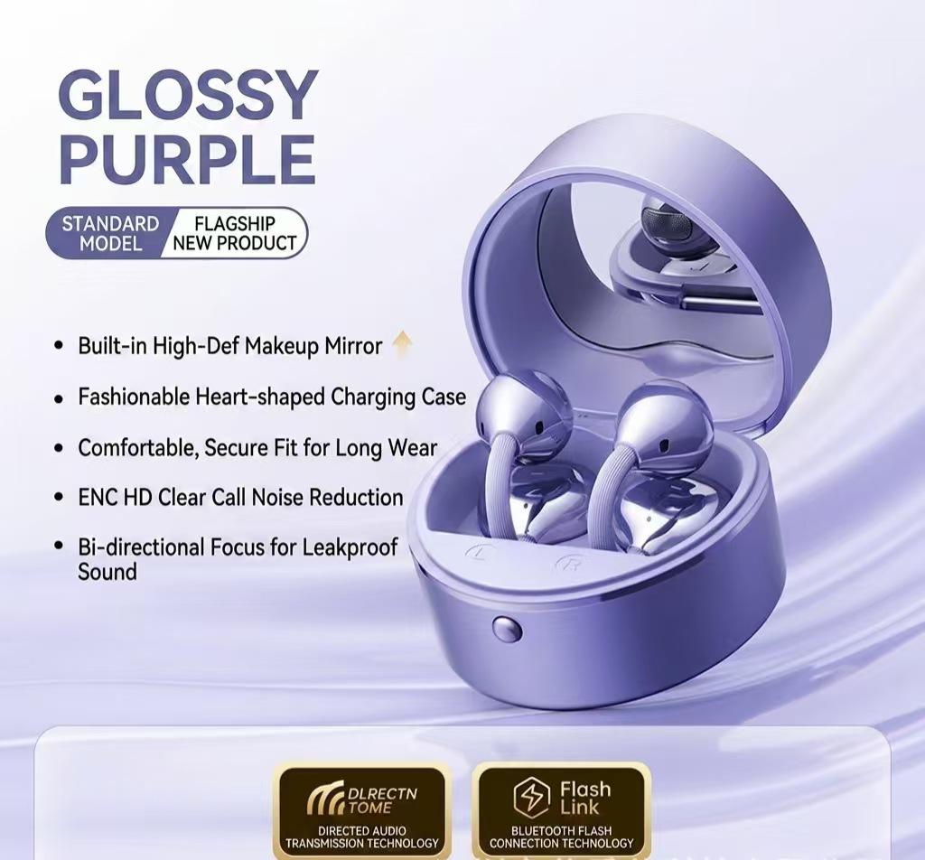 Новые Bluetooth-наушники-клипсы M186 в форме сердца - Беспроводные, с долгим временем работы от аккумулятора, с зеркальной отделкой