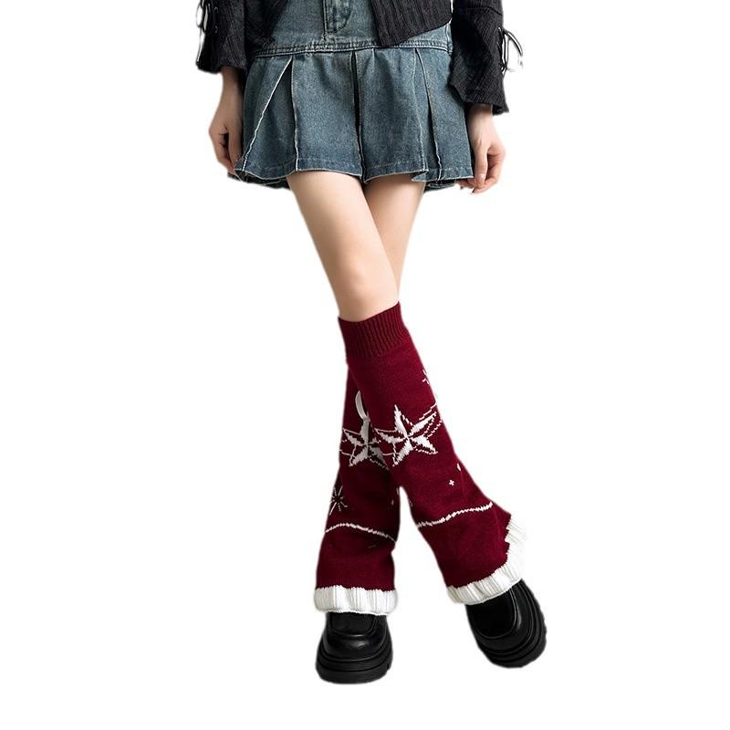 Y2K Style Ribbon Socks with Drawstrings - Lolita & JK Calf Pile Leg Covers