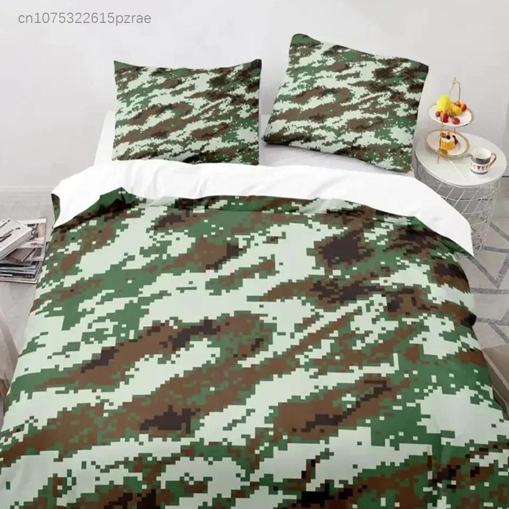Modern Camouflage Fashion Green Camo Bedding Set Bedroom Soft Modern Bedspreads Comefortable Duvet Cover Quilt Cover Pillowcase