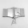PU Leather Wide Belt Gold Silver Corset Belt Versatile Waist Strap  for Women