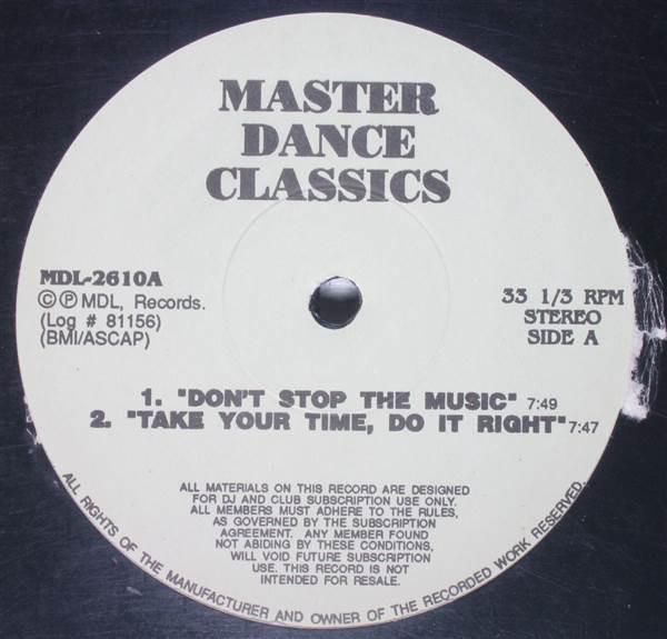 12-дюймовая пластинка VARIOUS - Master Dance Classics MDL2610 Master Dance Cl US Соул/Фанк Б/У