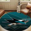 Shark City Lights Round Rug for Livingroom,Bedroom, Palyroom, Chair Rug, Area rug, Circle Carpet, Large Size Decor Fan Christmas gift
