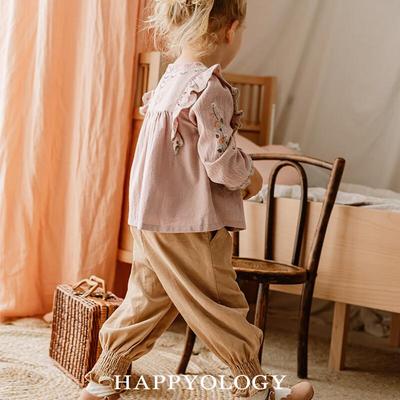 Детские вельветовые брюки Happyology с резинкой на талии и сборками