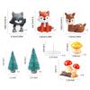 17 PCS Woodland Forest Animal Fox, Wolf, Spotted Deer Cake Toppers for Baby Shower Birthday Woodland Theme Party Decorations