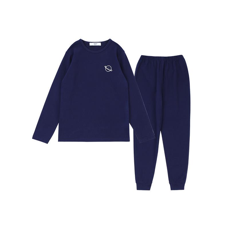 DK 2024 Autumn/Winter Warm Brushed Underwear Sets for Girls and Boys: Mid and Large Children's Pajamas