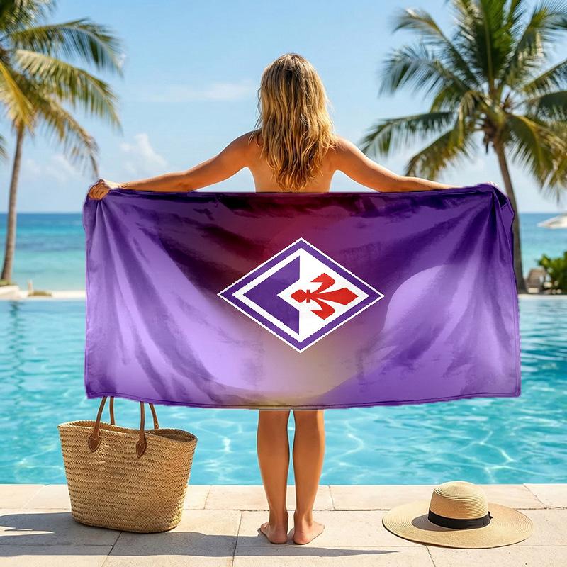 Полотенце для пляжа Fiorentina FC, быстросохнущее, из микрофибры, впитывающее, портативное, для путешествий, для плавания