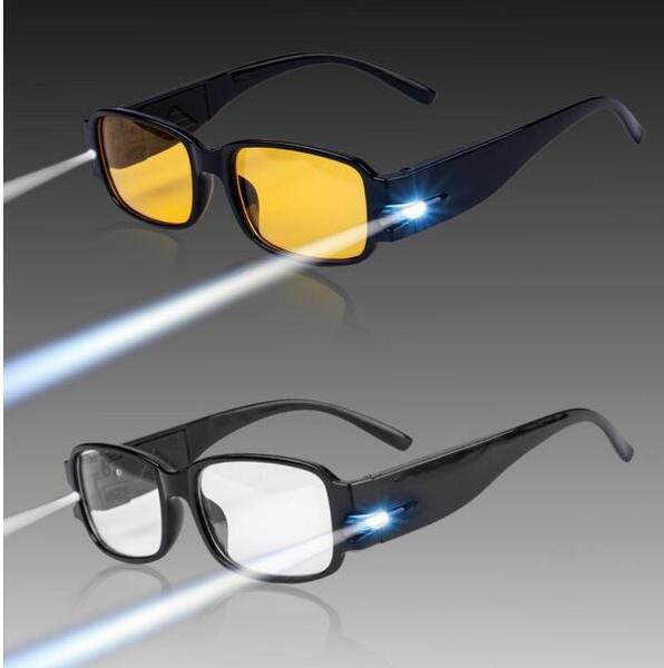 Unisex Rimmed Reading Eye Glasses Eyeglasses Spectacal with LED Light Diopter Magnifier