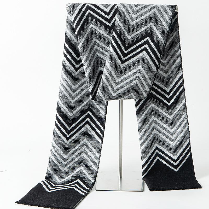 2025 Autumn And Winter New Men'S Fleece Imitation Cashmere Scarf Business Casual British Style Versatile British Style Versatile