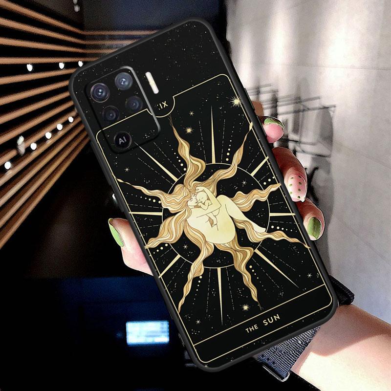 Чехол-кошелек со знаками зодиака и картами Таро для Oppo A38 A18 A78 A98 A58 A60 A80 A40 A96 A76 A16 A94 A74 A54 A15 A17 A57 A77 A5 Pro