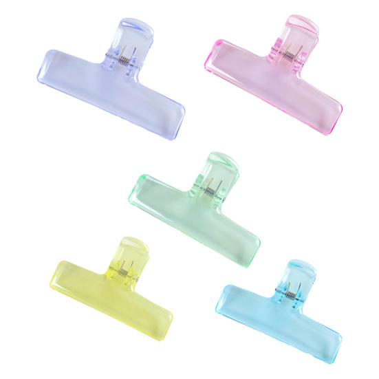 2Pcs Clear Acrylic Binder Clips with Strong Grip Colorful Paper Clips for Office School Home Reusable Binder Clips for Organizing