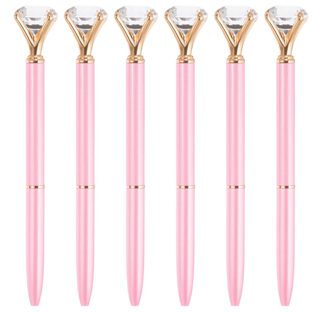 PATIKIL Шариковая ручка-стилус Crystal Black Medium Style Упаковка 6 шт. Ручка, Алмаз, Чернила, Наконечник 1,0 мм, 1, Розовый,