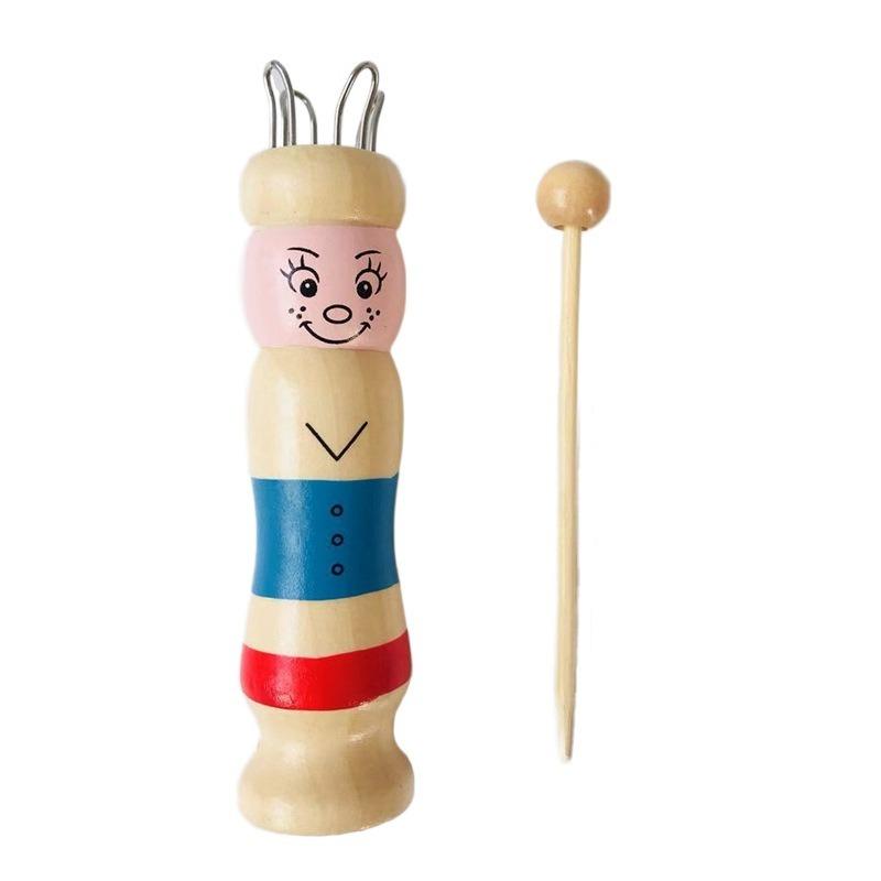 BEPAN Wooden Doll French Knitter Kids DIY Craft Knitting Tool Pom Pom Maker Yarn Set Handmade Supplies DIY Knitting