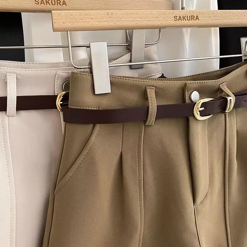 Лето 2025 Корейский стиль Ретро Шорты женские повседневные А-силуэта с высокой талией и широкими штанинами