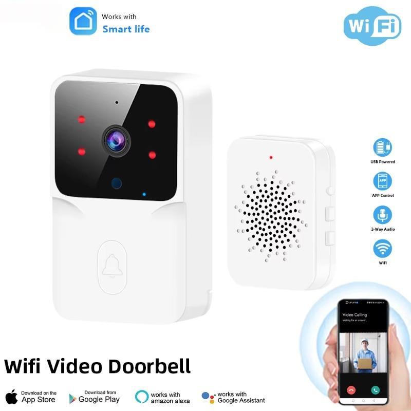 1 шт. Умный WIFI дверной звонок с беспроводной видеокамерой, домашняя безопасность, HD дверной звонок, двусторонняя связь, изменение голоса, звонок для дома