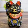 Japanese Warehouse Beckoning Cat Figurine Pottery Kutani Ware Right Hand Beckoning Cat Kuromori Feng Shui Good Luck Interior Japanese Style