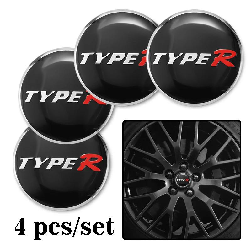 TR1-56MM 4Pcs Car Emblem Wheel Hub Center Cap Sticker Rim Badge Cover For Honda Stepwgn Prelude Odyssey Vezel FIT CRV CRZ CRX Accord