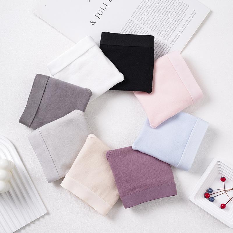 Женское нижнее белье из чистого хлопка, трусы со средней посадкой, дышащие, облегающие бедра, треугольные трусики