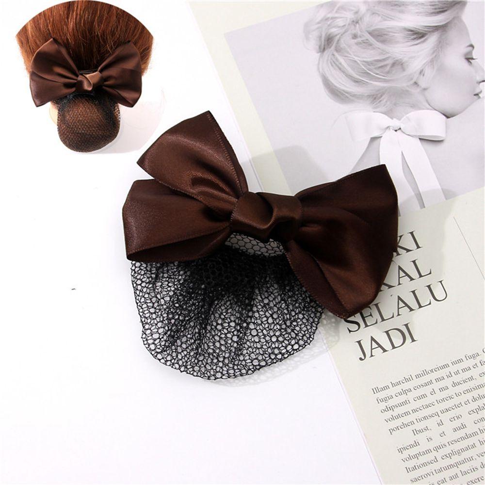 Headwear Satin Hair Clip Korean Bun Snood Hairgrips Cover Net Ponytail Clip Women Spring Clips