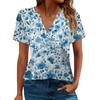 Women's T Shirt Tee Printed Short Sleeve Daily Weekend Fashion Basic V Neck Regular Top