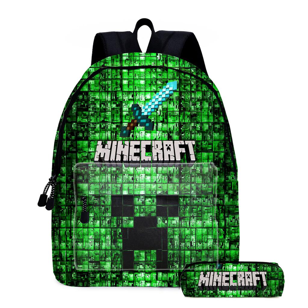 Школьная сумка Minecraft Детский рюкзак Рюкзак с мультяшными персонажами Пенал