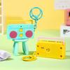 Retro Radio Shape Keychain Bag Hanging Tape Recorder Pendant Small Speaker Key Holder  Woman