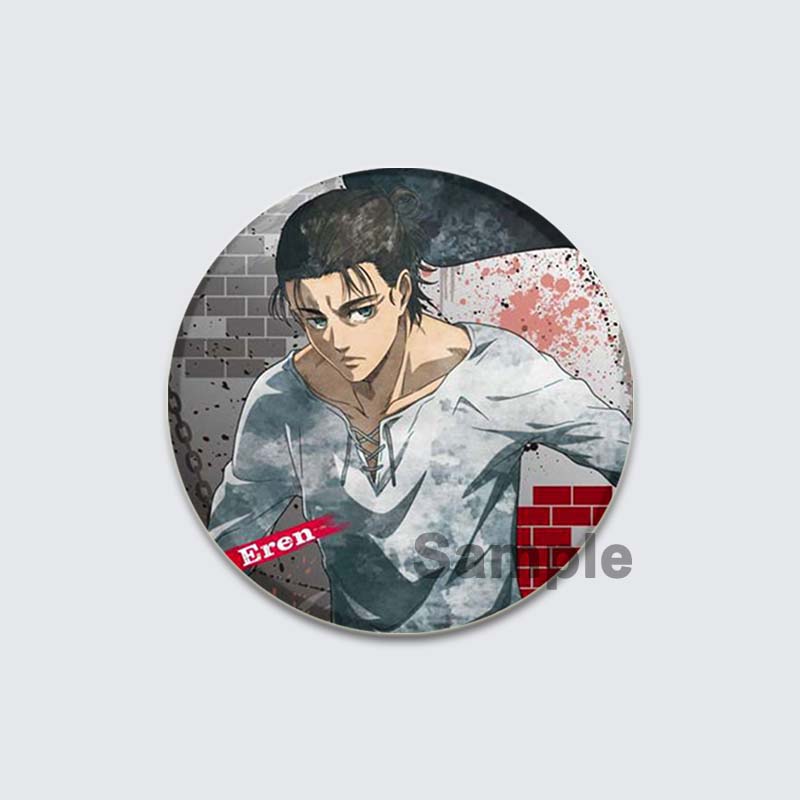 32/44/58 мм аниме-броши Атака титанов Мультфильм Армин Арлерт/Эрен Йегер Значки на лацкан Значок на рюкзак Ювелирные изделия Коллекции фанатов Подарки