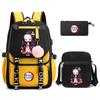 3Pcs/set Demon Slayer Kamado Nezuko Backpacks for Girls Anime School Bag Teenager Student Canvas Laptop Back Pack Women Rucksack
