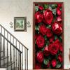 1 шт. цветы Веранда Виниловая наклейка на дверь для спальни Домашний декор Самоклеящаяся Съемная наклейка на стену Ремонт двери Водонепроницаемый постер
