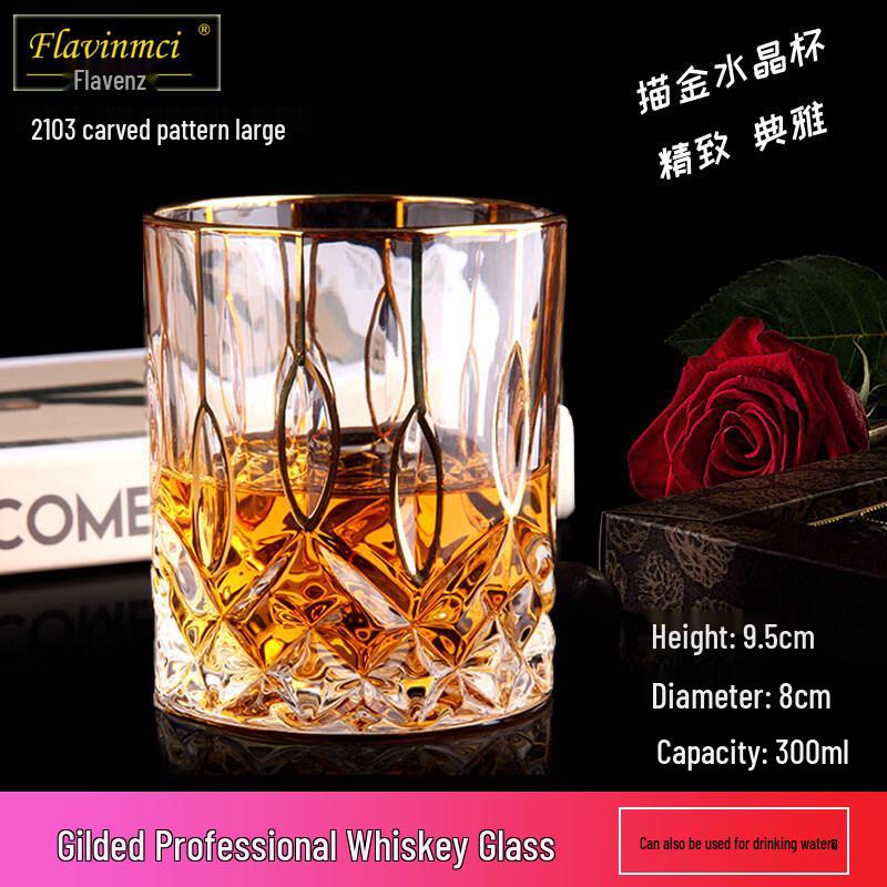 Flavinmci Gold-Rimmed European Glassware Set