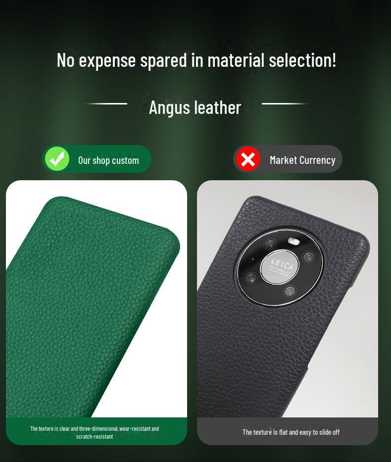 Защитный чехол из натуральной кожи для Honor X20/X20SE/X10Max с узором под коровью кожу личи.