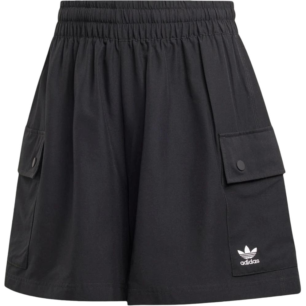 adidas Оригинальные Однотонные Карго Шорты с Высокой Талией Женские шорты Черные JD1514