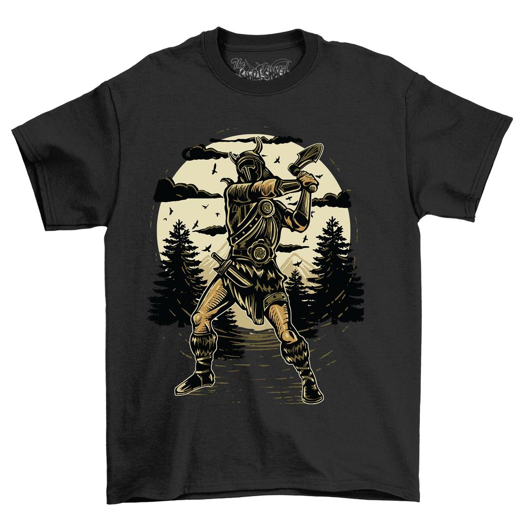 Viking Swing Axe T-Shirt Mens Womens Tees Top - Unleash Your Inner Warrior! Funny and Fierce Design,