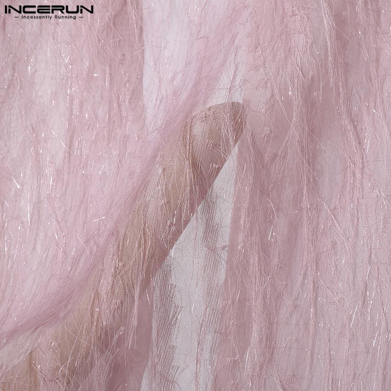 INCERUN Мужские прозрачные длинные кардиганы с кисточками и кимоно с открытым передом и капюшоном