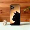 Черный кот Чехол для телефона Силиконовый Мягкий Для IPhone 17 16 15 14 13 12 11 X XR Plus Pro Max Plus