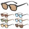 Retro Polygonal Frame Sun Glasses Striped Temples Driving Shades  for Women & Men