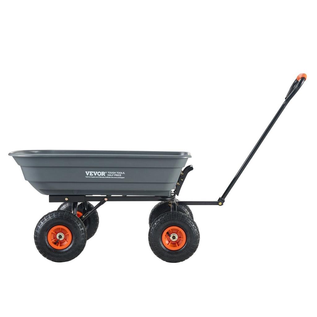 Poly Garden Dump Cart Heavy-duty Yard Carts and Wagons 4 cu.ft 600 lbs