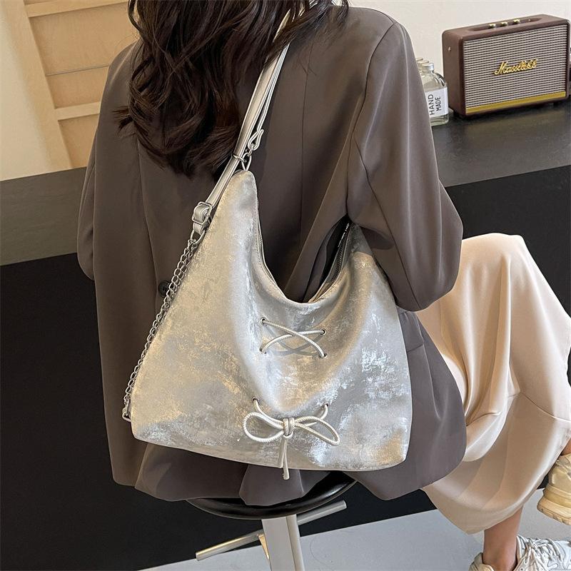 Модная женская сумка-мессенджер через плечо для студентов большой вместимости с бантом, новинка