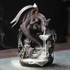 1pc Ceramic Vintage Dragon Backflow Incense Burner, Home Decor, Tabletop Decor, Home Aromatherapy Gift (Without Incense)