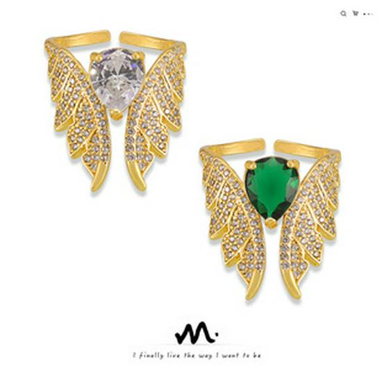 Итальянское дизайнерское кольцо Y-образной формы с искусственным жемчугом, уникальный преувеличенный стиль, титановая сталь с покрытием из 18-каратного золота, A166