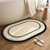 Oval Bathroom Carpet Quick Drying and Anti Slip Foot Pads Plush and Thick Large Carpet Entrance Bathroom Mat