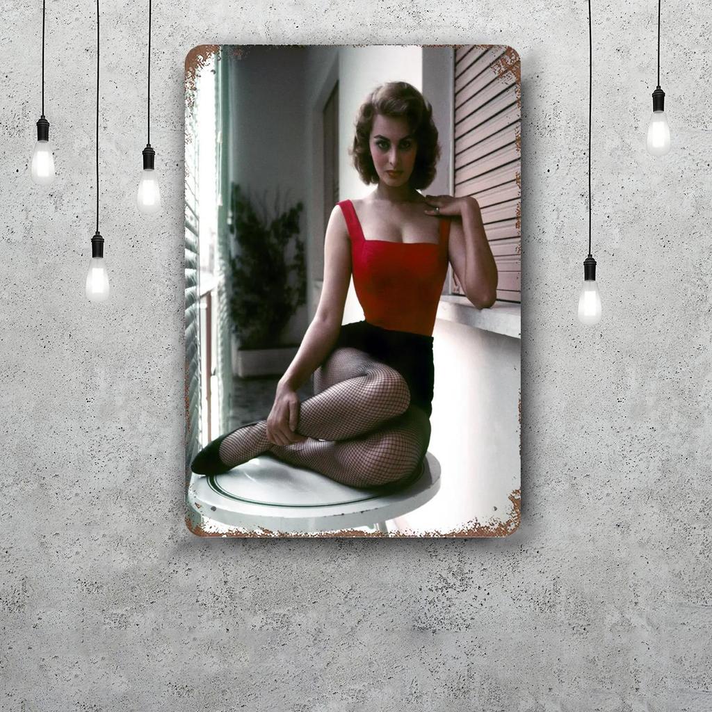 sophia loren Vintage Metal Tin Signs Posters Decor Retro Metal Plaque Wall Art Decor for Garage Bar