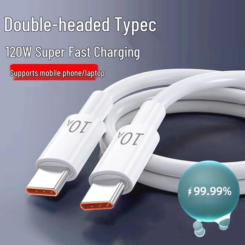 Crystal Shine 120 Вт Super Flash Charge Кабель Type-C для Huawei, Vivo, Oppo, Honor 6A - Быстрая зарядка, Международная совместимость.