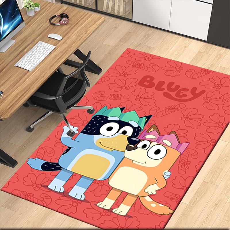 Bluey Printed Carpetrugfor Office Chair Living Room Bedroom Kitchen Room Decor Gifts