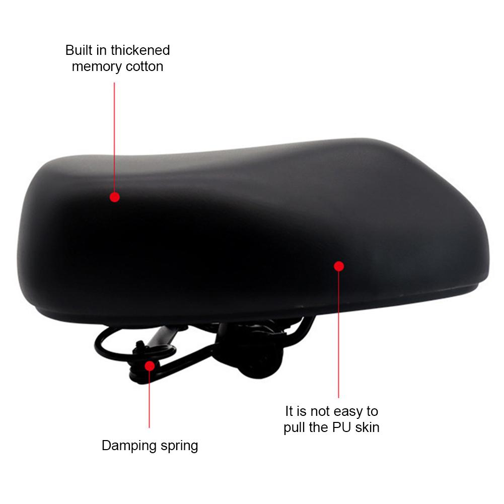 Saddle Seat Cushion Big Bum Wide Bicycle Seat Saddle Shock Absorption Waterproof Wear-resistant for Electric Scooter Vehicle