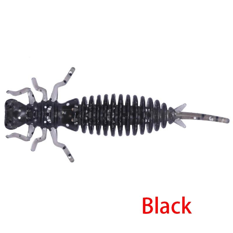 5pcs/lot Quality Larva Soft Lures 55mm 75mm 100mm Artificial Silicone Soft Bait Worm Fishing Wobblers Bass Carp Swimbaits