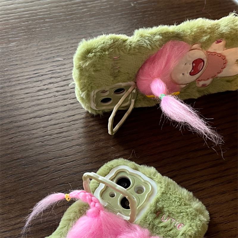 Apple 15 Чехол для мобильного телефона Promax Plush 12 Мультяшная кукла Fried Fur 14 Кронштейн 13 Защита от падений 11 Милый.
