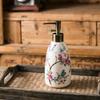 Empty Shampoo Press Bottle Vintage Flower Pattern Liquid Soap Dispenser Kitchen
