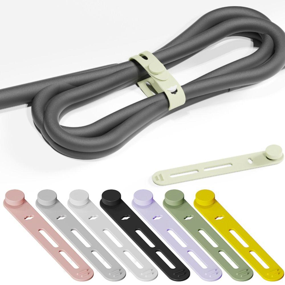 10Pcs Silicone Cable Organizer Line Storge Silicone Cable Ties Earphone USB Cable Mouse