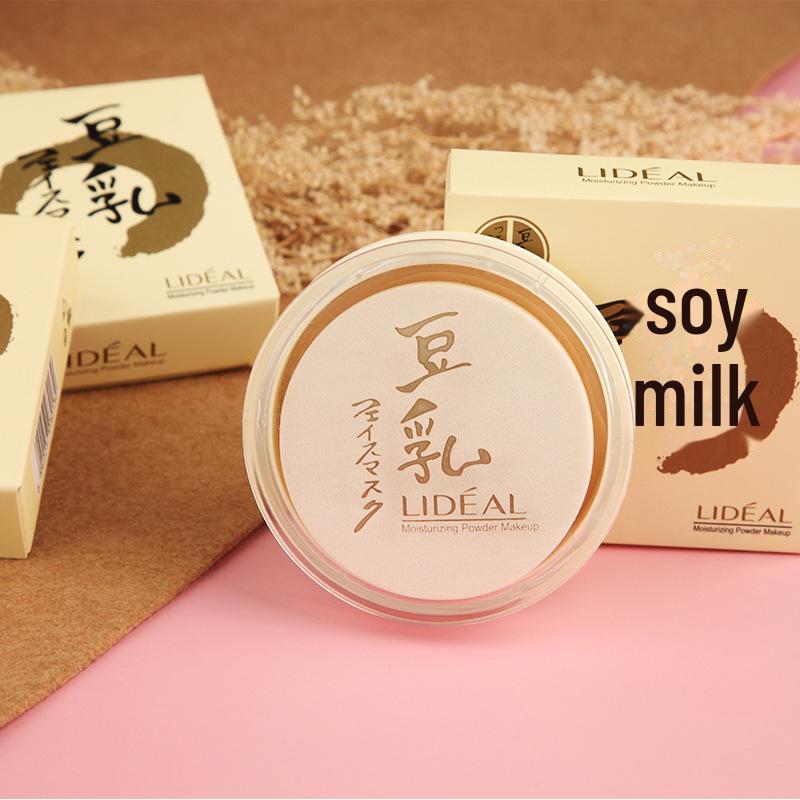 Пудра для макияжа Lingdian Soy Milk: Стойкий, гладкий финиш, невидимые поры, подходит для сухого и влажного использования, отбеливающий эффект.