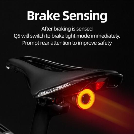 ROCKBROS Rear Bike Lights Taillights Smart Brake & Light Sense USB Rechargable